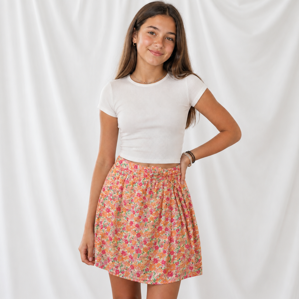 Jupe short fleuri
