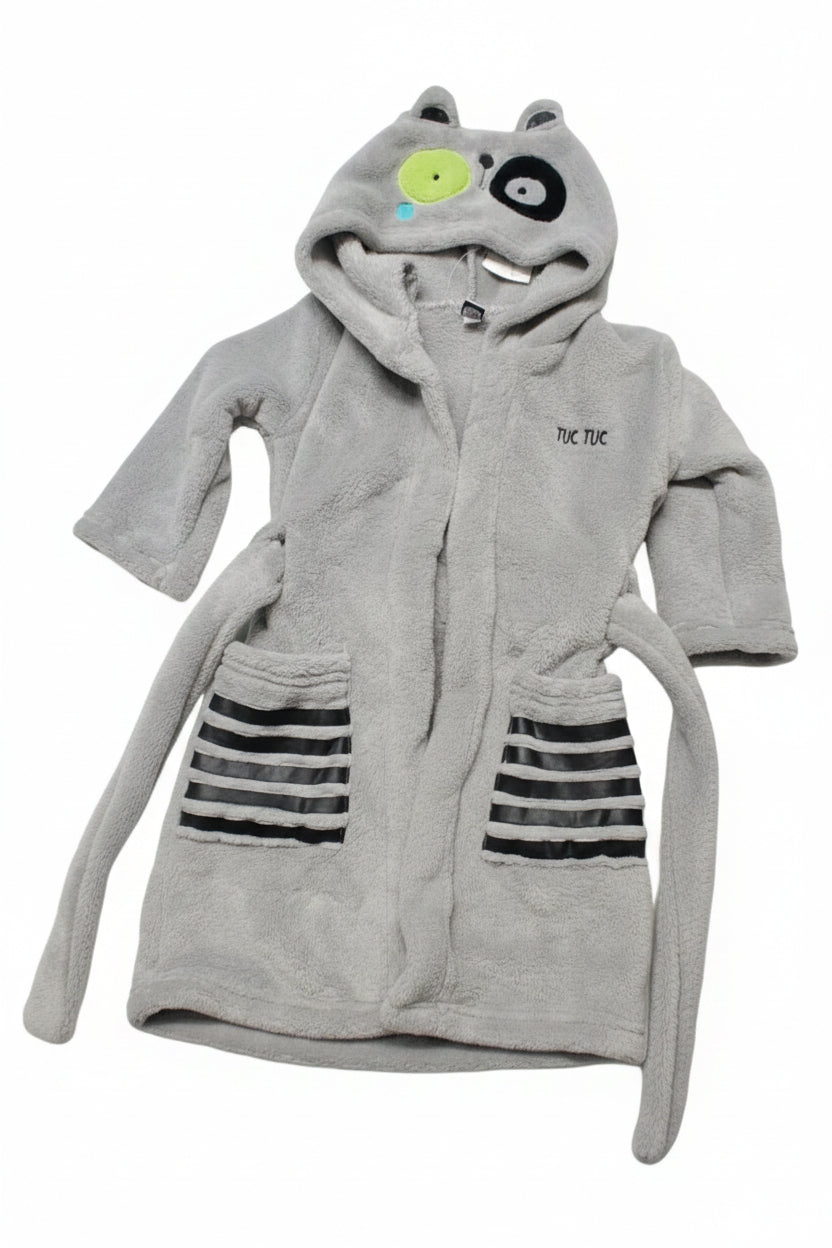 Peignoir Ă capuche avec oreilles -gris- panda đŒ â douceur & confort