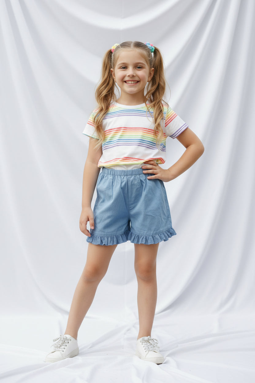 Short vichy bleu & blanc