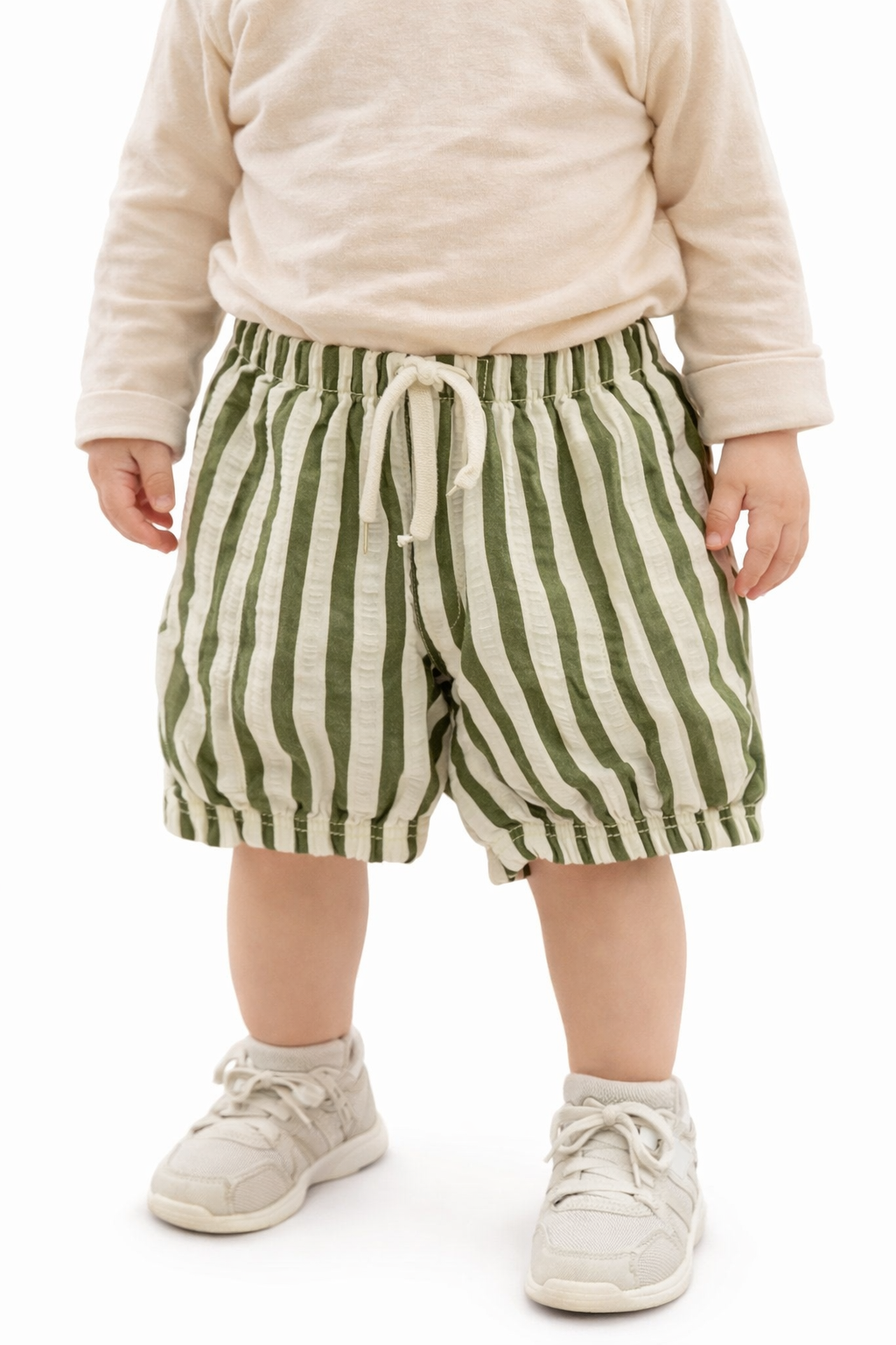 Short Rayé Vert et Blanc
