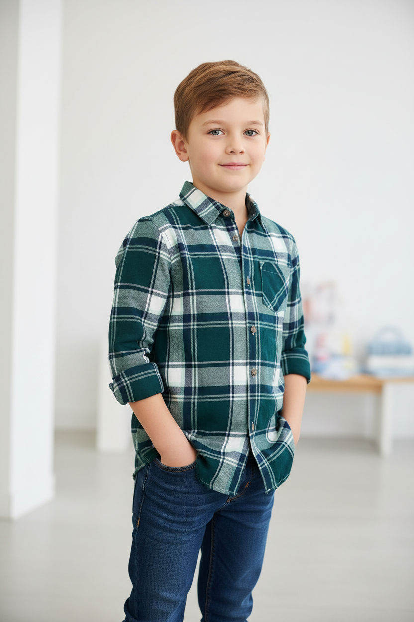 Chemise a Carreaux en Flanelle -Forest