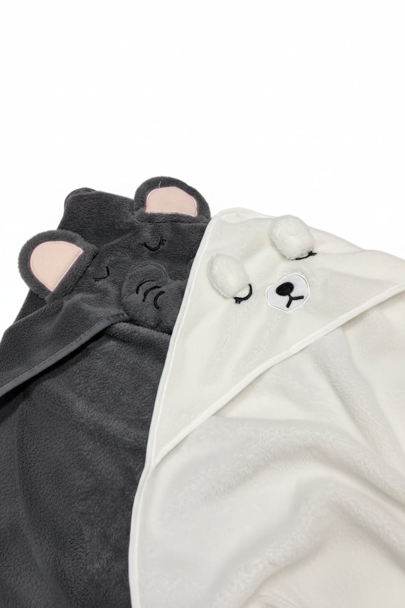 Serviette de bain a capuchon+ Ours Polaire