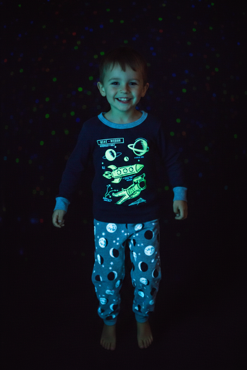 Pyjama fluorescent dans l'espace