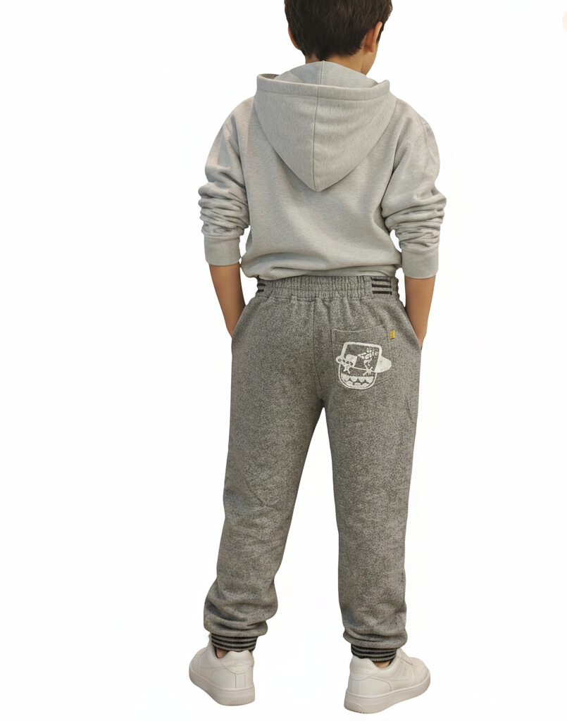Pantalon jogger gris graphite stylé au dos