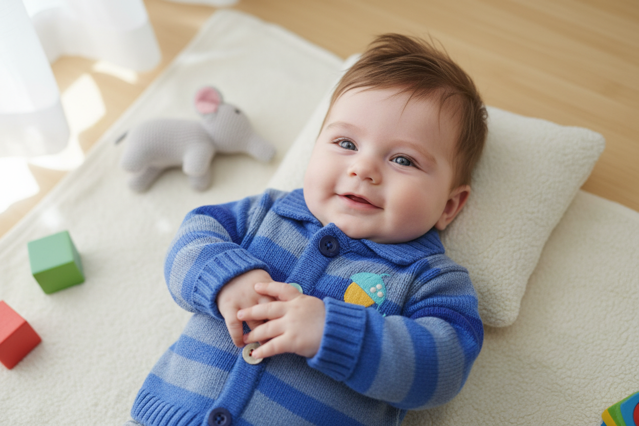Veste bleu petite noix