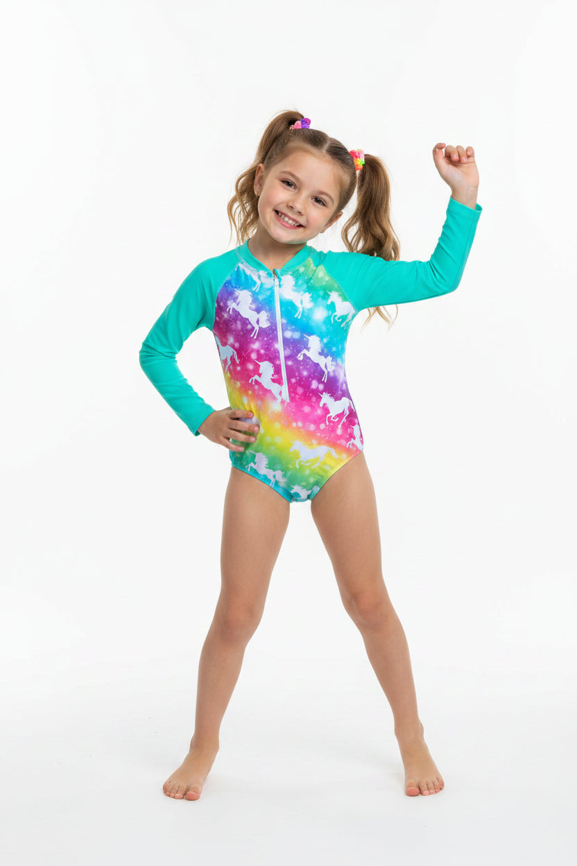 Maillot de bain protection Uv - Arc-en-ciel de Licorne