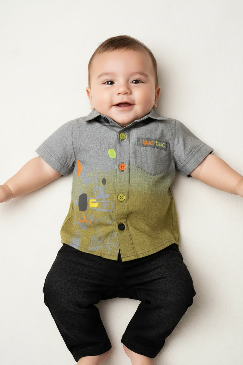 Chemise bébé léopard