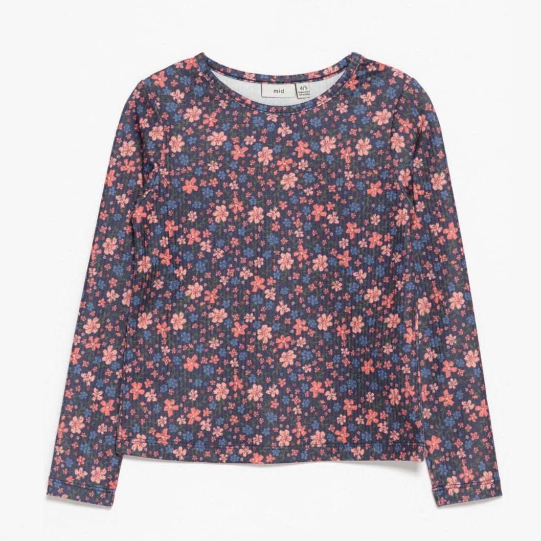 Chandail cotele fleuri Marine
