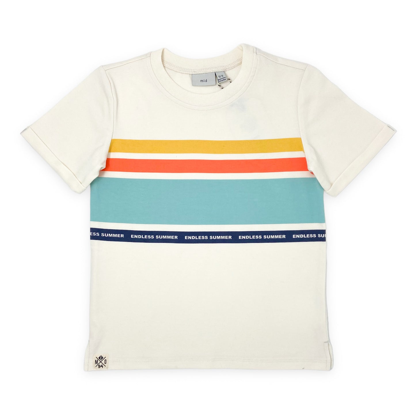 T-shirt blanc à bandes