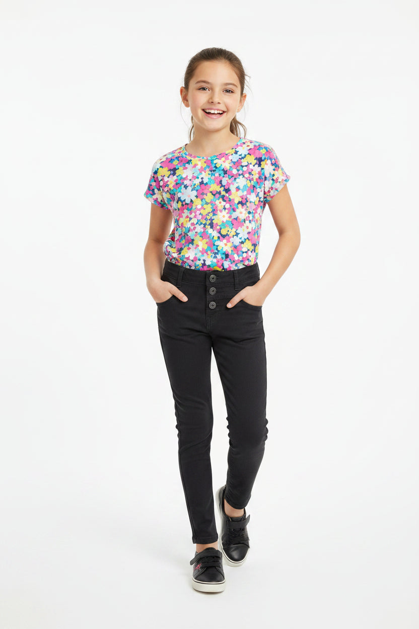 Pantalon Noir a 3 boutons