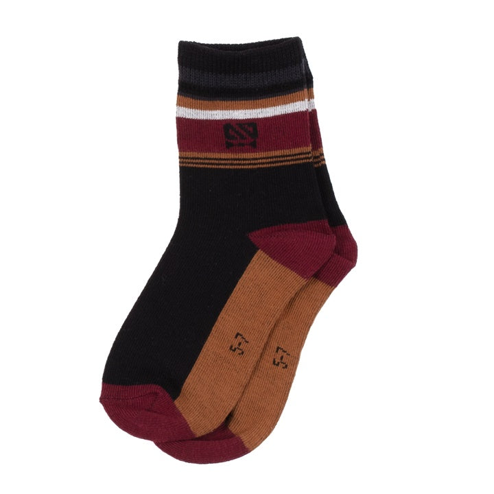 Bas à bloc bourgogne & tan