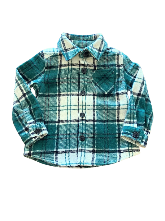 Chemise en flanelle carreaux vert