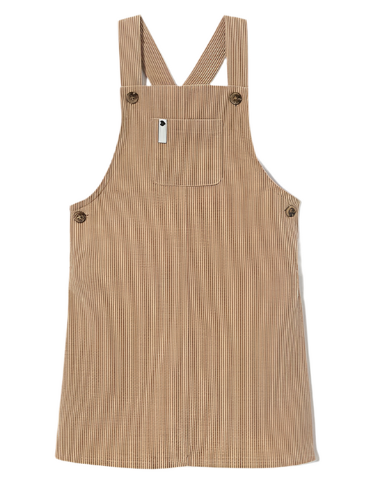 Robe salopette en corduroy beige