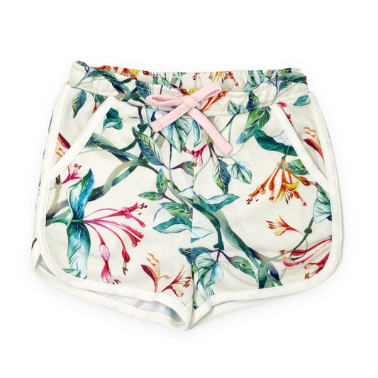 Short fleuri à taille élastique