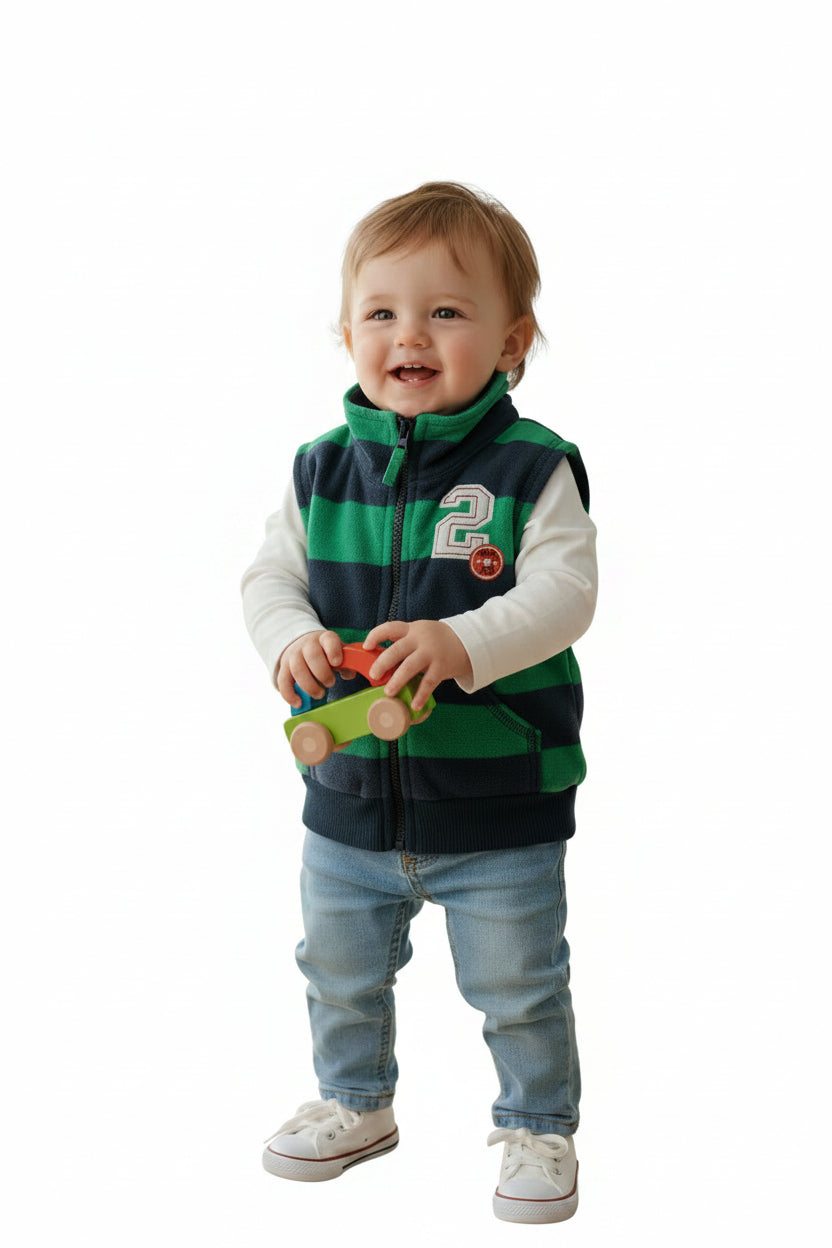 Doudou sans manche Rayé vert et noir