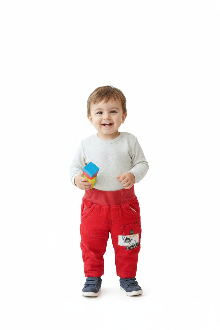 Pantalon rouge Corduroy "à la découverte de l'Himalaya