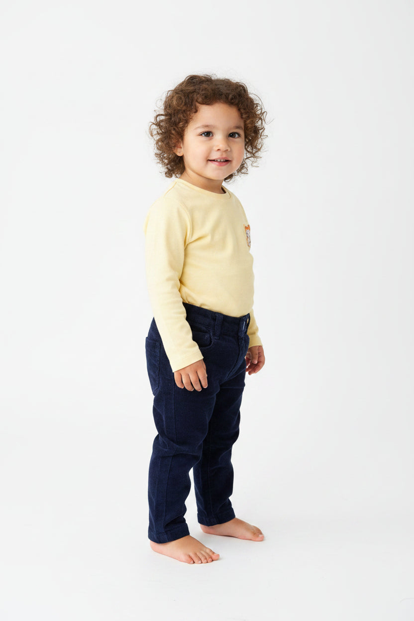 Pantalon corduroy visage rigolo