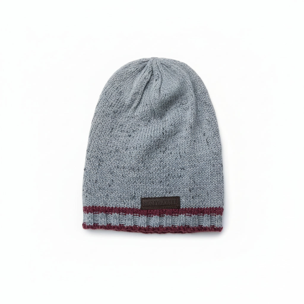 Tuque grise et bourgogne