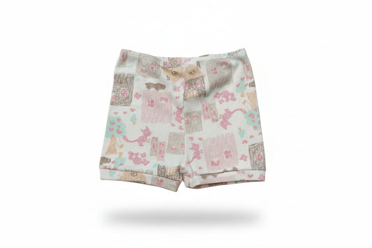 Shorts chats et coeurs rose