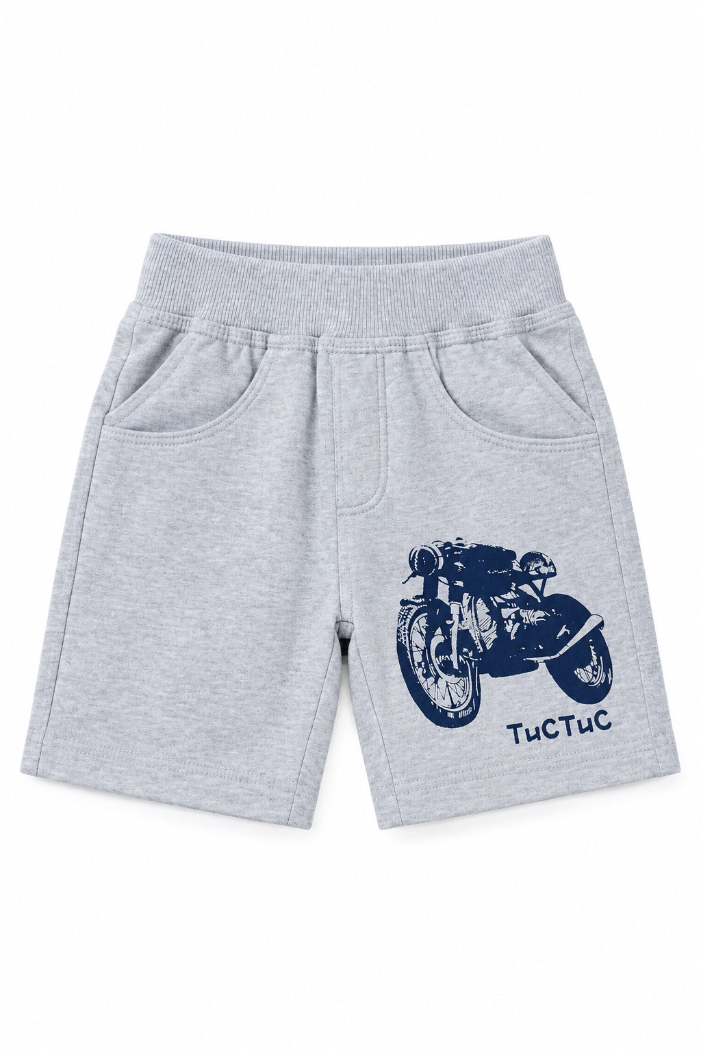 Shorts Grise Motif Moto