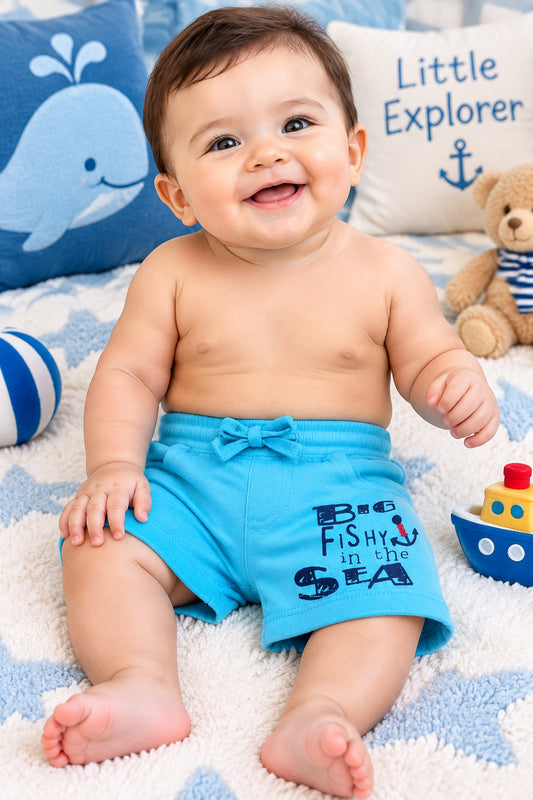 Shorts Bleu pâle " Big Fish in the Sea"