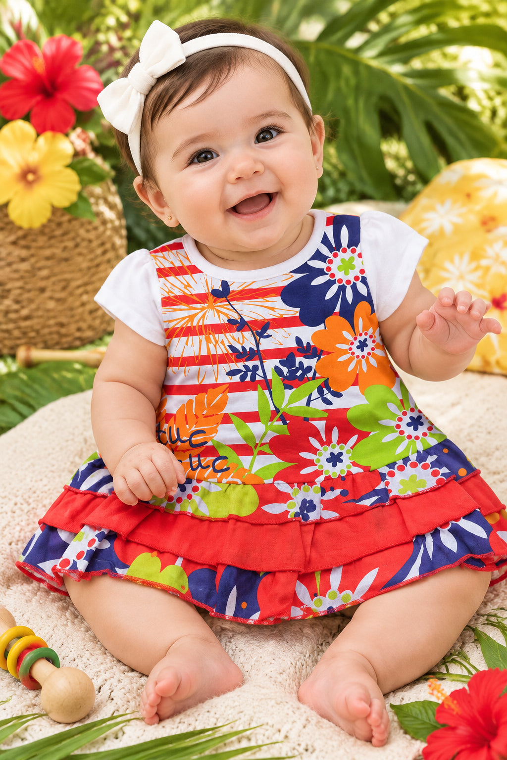 Robe fleurs et feuillages tropical
