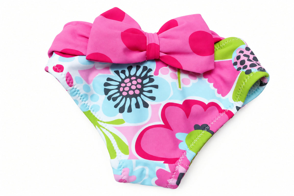 Maillot rose fleuri