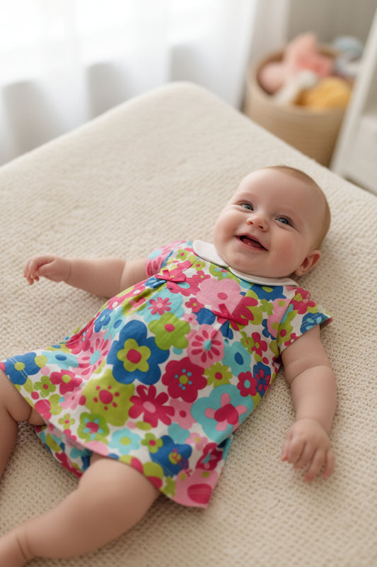 Robe fleurie aux couleurs tendres