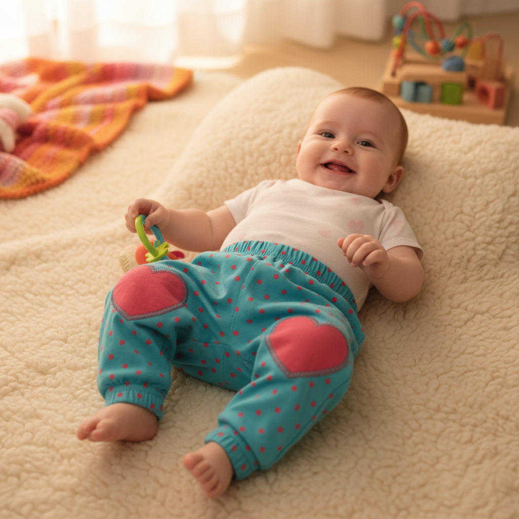 Pantalon bébé cœur & pois