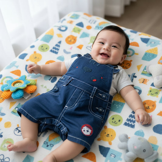 Salopette en denim bleu