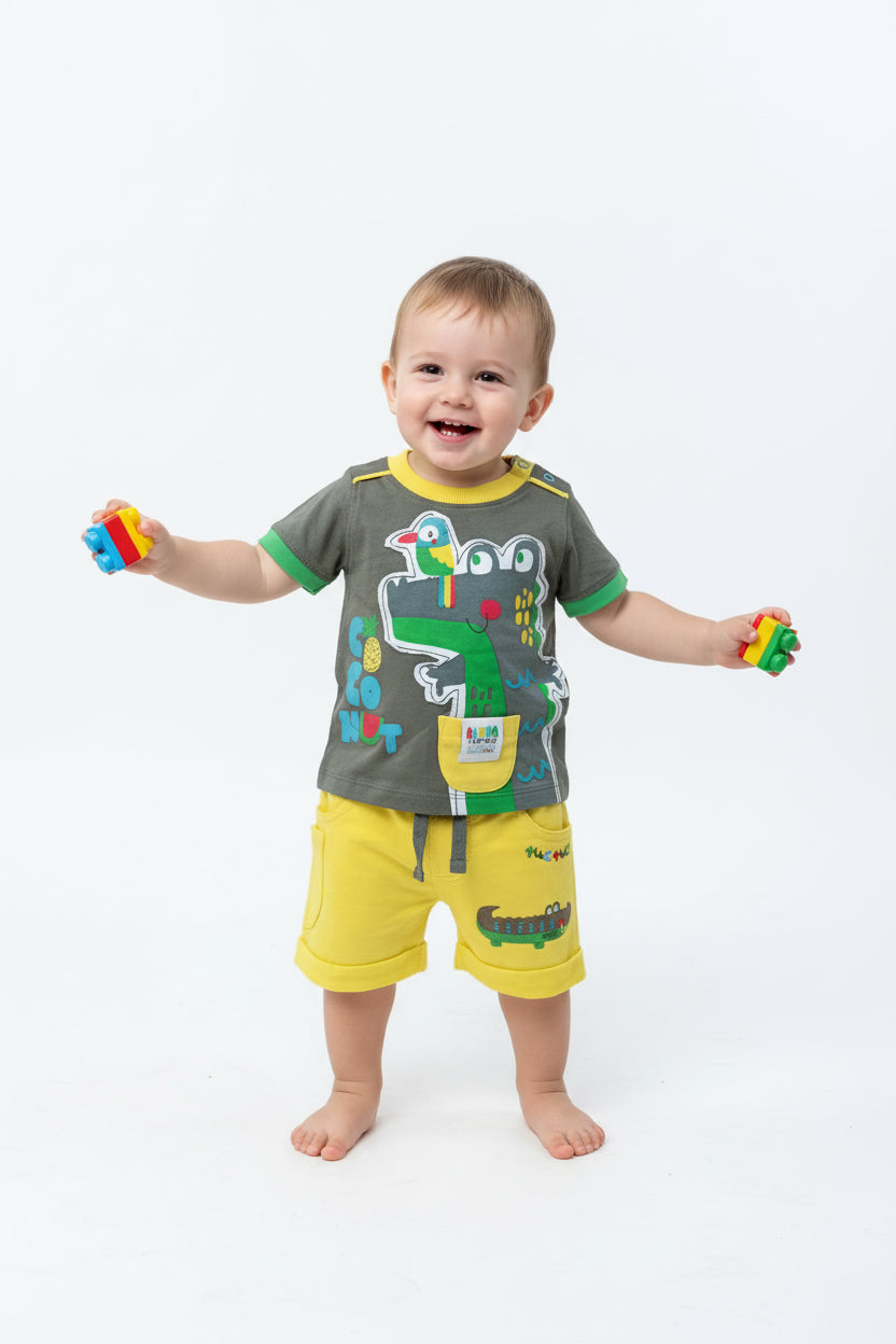 Ensemble bébé 2 pièces Croco Aloha