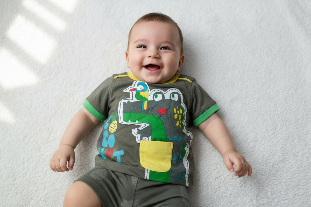 Ensemble bébé 2 pièces Croco Aloha