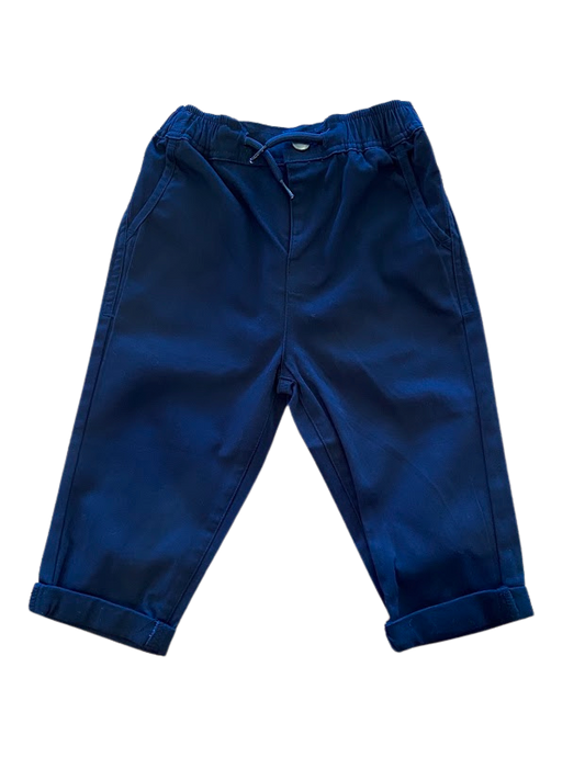 Pantalon marine rebord roulé