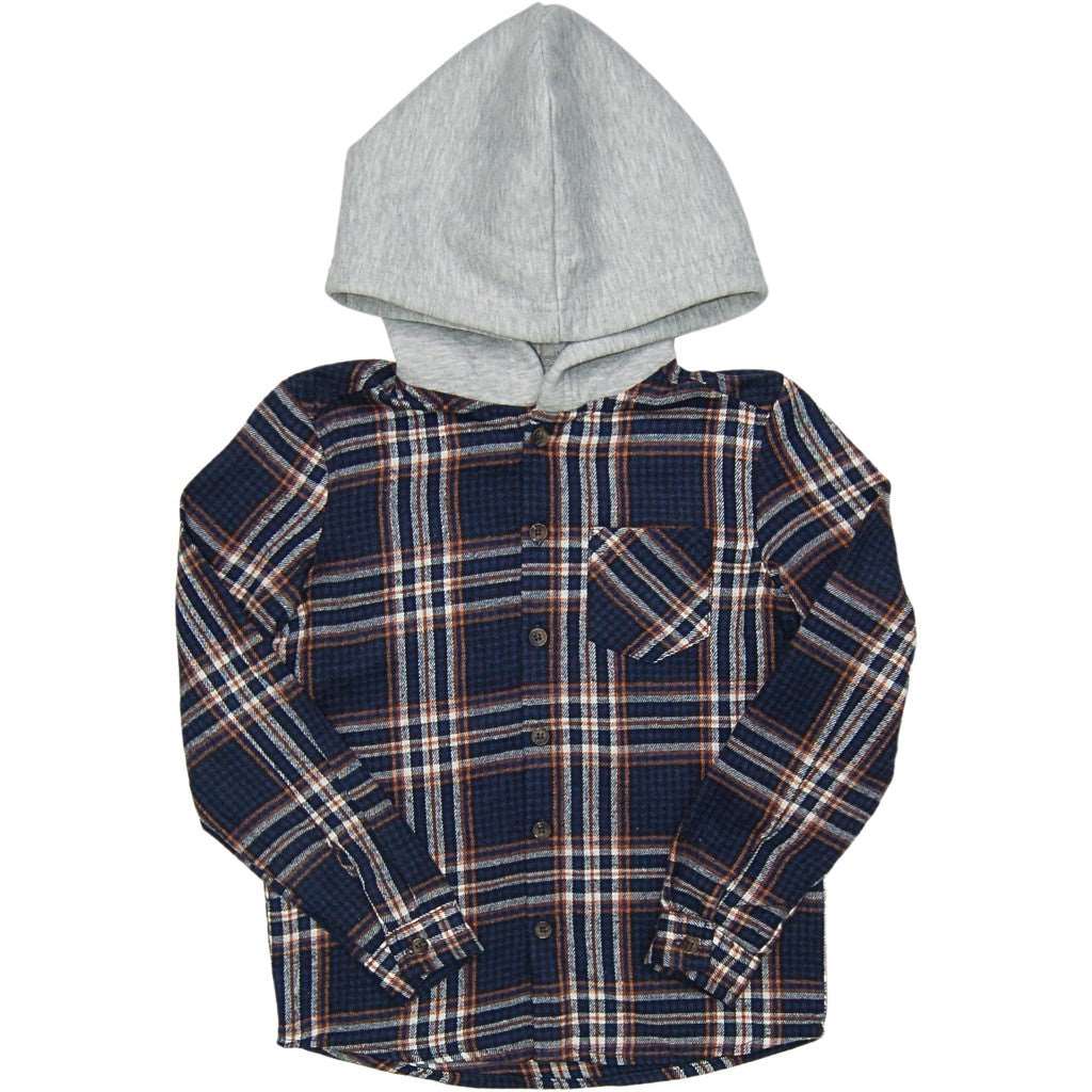 Chemise à carreaux avec capuchon