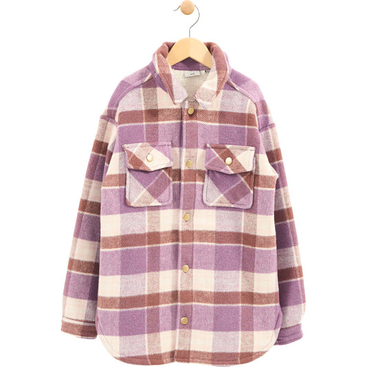 Surchemise à carreaux doublée Mauve