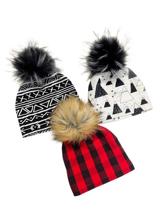 Tuques à pompon 6 - 24 mois