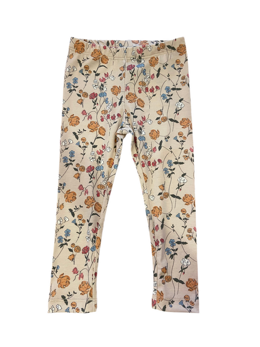 Legging beige fleuri