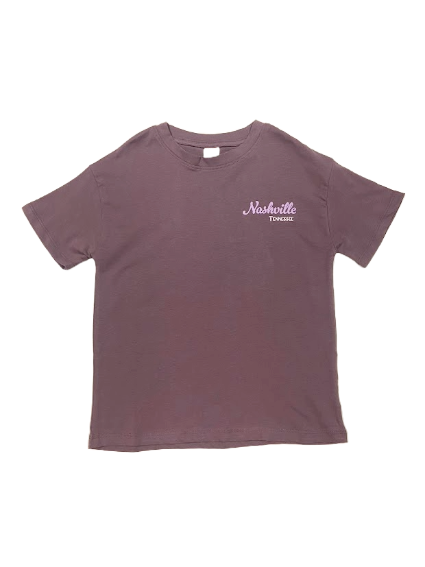 T-shirt mauve imprimé Nashville Tennessee et rodéo