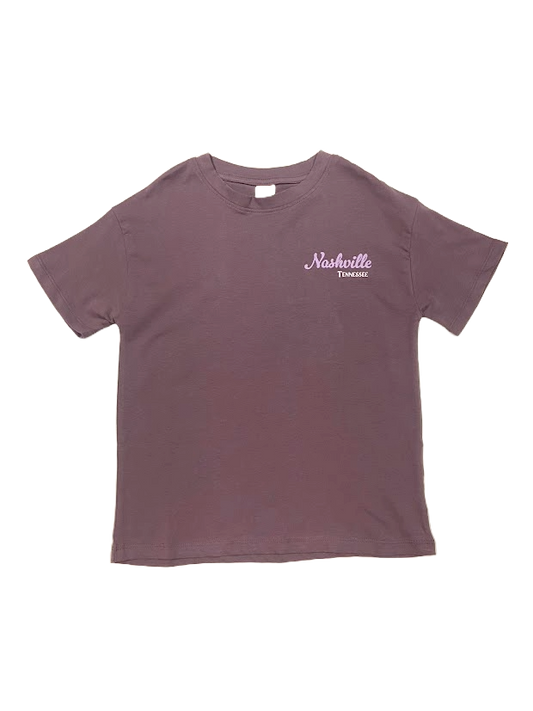 T-shirt mauve imprimé Nashville Tennessee et rodéo