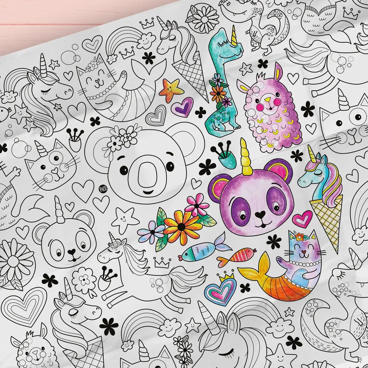 Coloriage géant - Les licornes