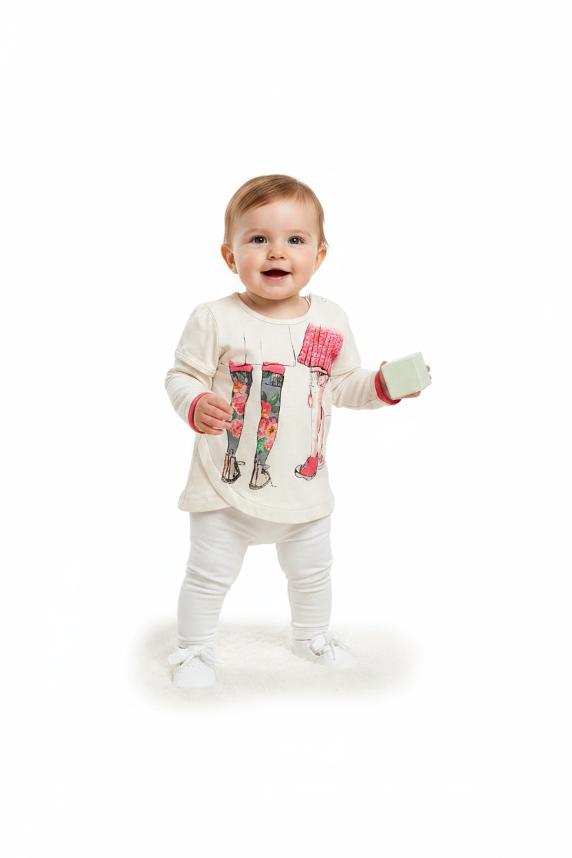 Chandail Blanc motif soulier fille