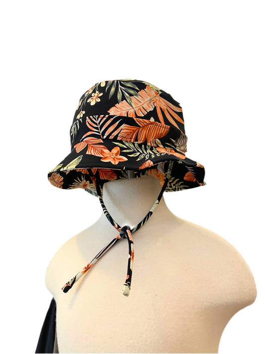 Chapeau d'eau noir tropical unisex