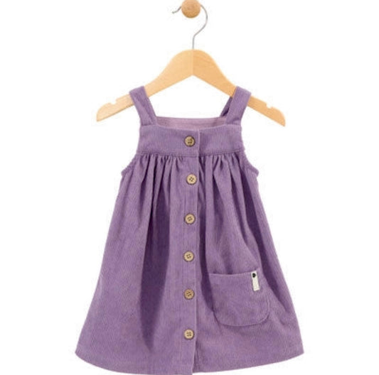 Robe en corduroy à bouton violette