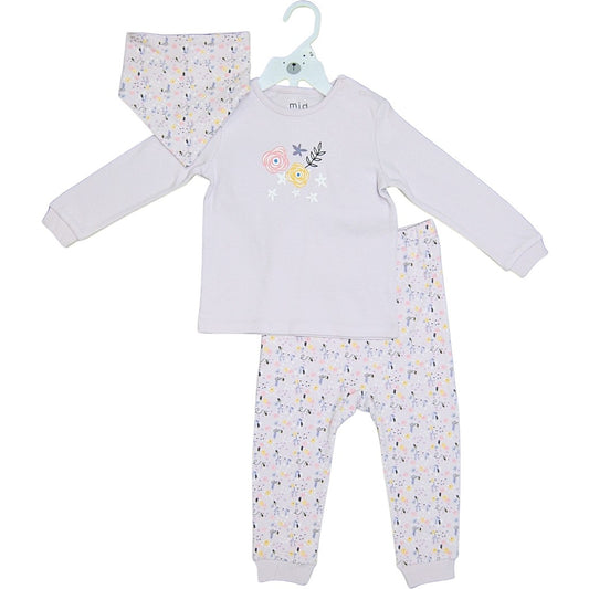 Ensemble pyjama 3 pièces Lilas Fleuri