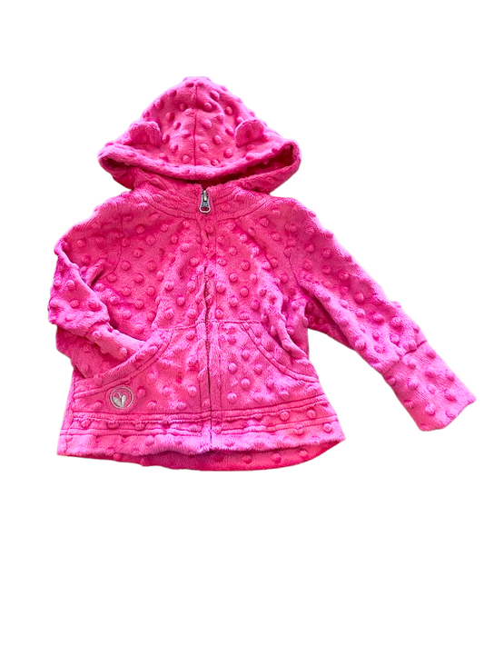 Veste rose fushia en minky 6- 12 mois