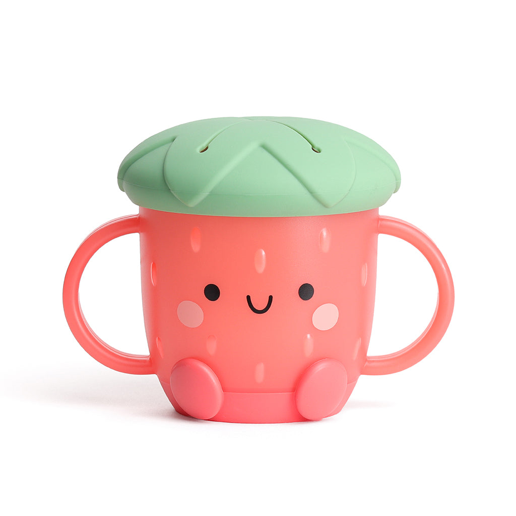 Gobelet à collation avec couvercle en silicone - Modèle fraise