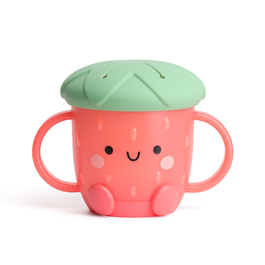 Gobelet à collation avec couvercle en silicone - Modèle fraise