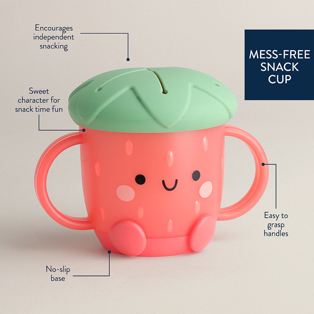 Gobelet à collation avec couvercle en silicone - Modèle fraise