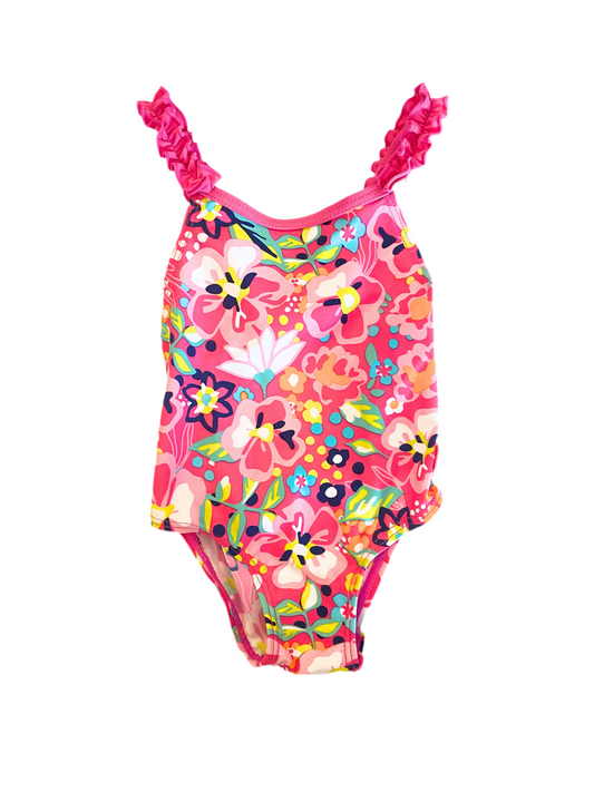 Maillot une pièce fleuri rose