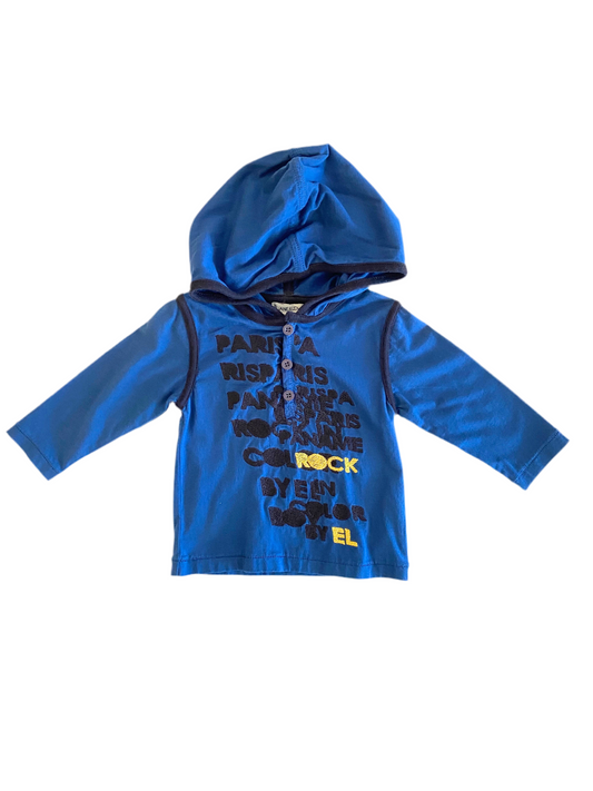 Chandail avec capuche bleu rock